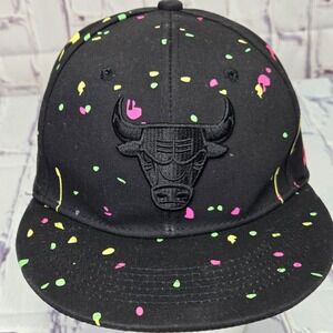 New Era Chicago Bulls Hat Adult Snapback NBA Hardwood Classics Paint Splatter
